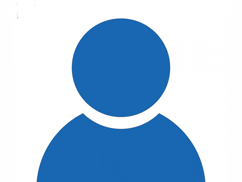 Blue icon of a person