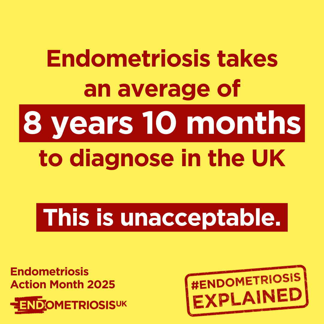 Endometriosis takes an average of 8 years 10 months to diagnose in the UK. This is unacceptable.